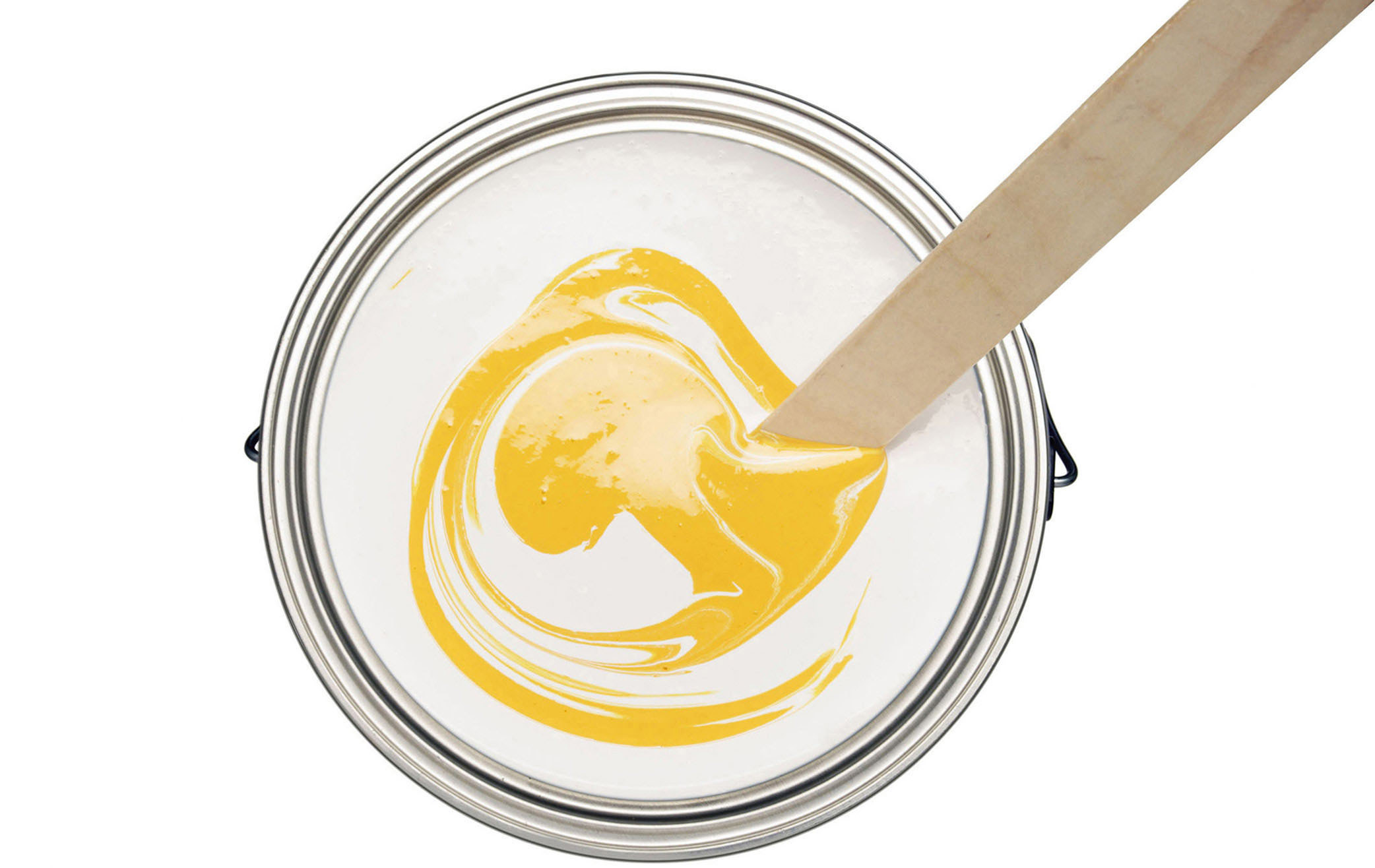 pot de peinture jaune
